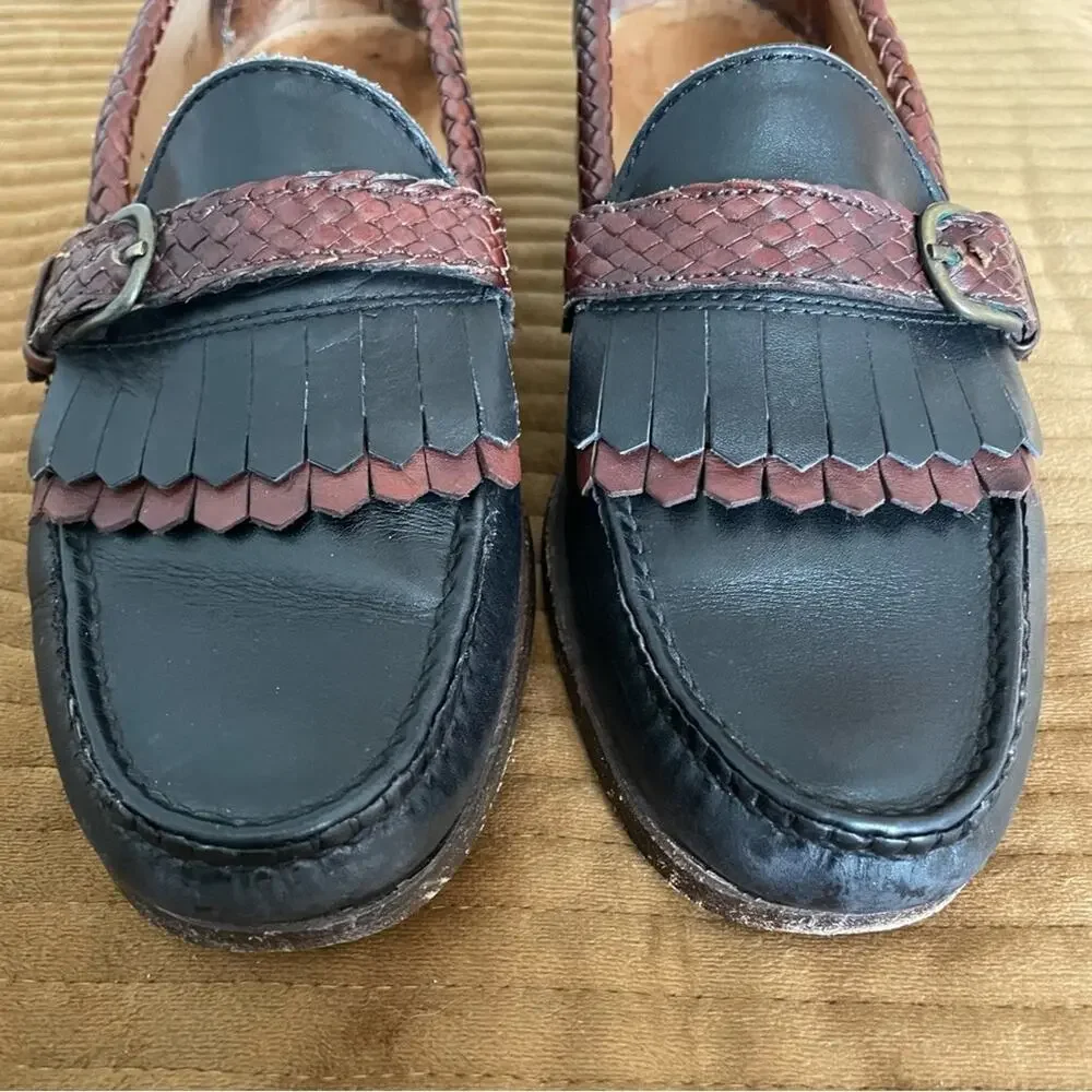 Allen Edmonds Monterey Loafer Dress Shoes 9.5 A Black Brown Leather Vintage